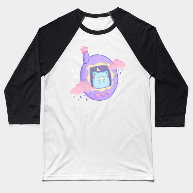 Tamagotchi Frog Retro Baseball T-Shirt by MoonArtGlitch